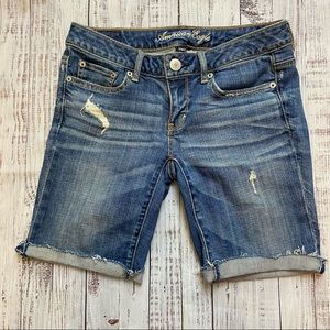 American Eagle Distressed Bermuda Shorts. Size 2.